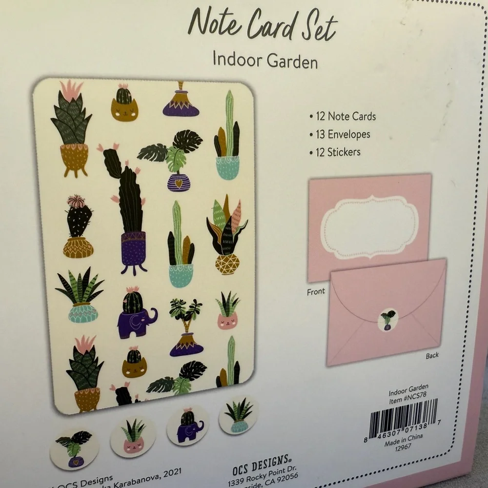 Note Card Set — Garden Themed with Garden Stickers